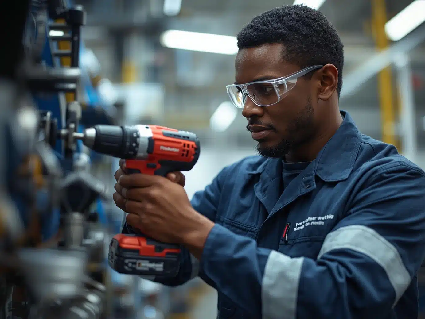 beginnend technisch montage monteur met een boormachine