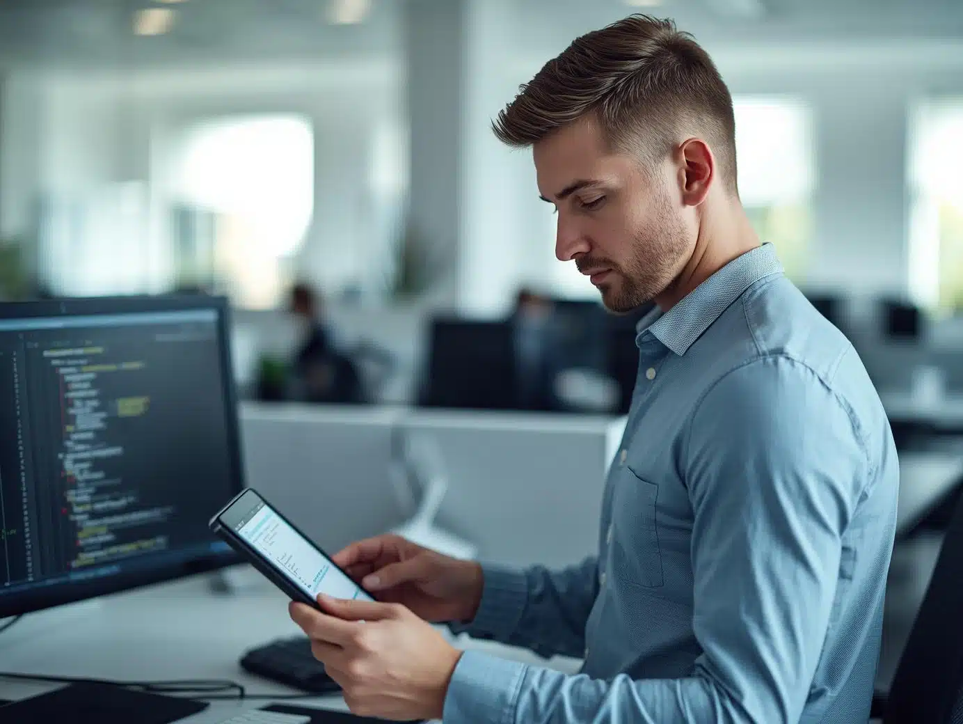 werkvoorbereider met een kantoorbaan in de techniek